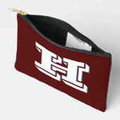 Maroon en wit collegiale kleur stijl monogram etui (Open)