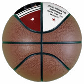 Maroon en wit, foto basketbal met naam erop (Rechts)