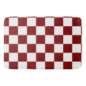 Maroon en wit geruit  badmat (Voorkant)