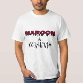 Maroon en wit t-shirt
