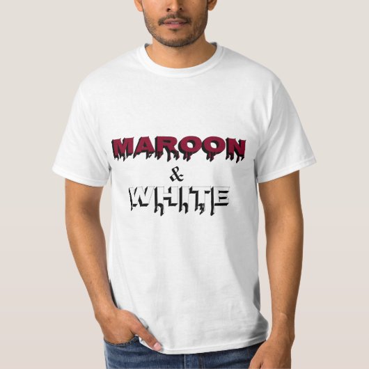 Maroon en wit t-shirt (Voorkant)