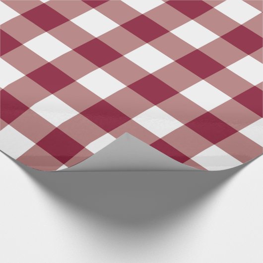 Maroon- en witpapier van Gingham Cadeaupapier (Hoek)