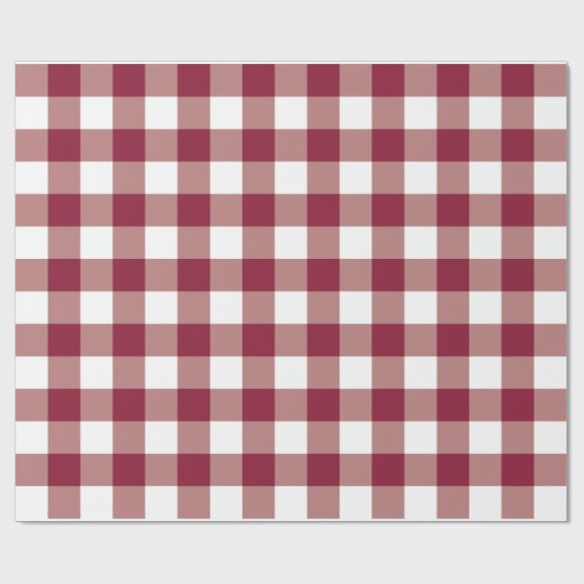 Maroon- en witpapier van Gingham Cadeaupapier (Vlak)