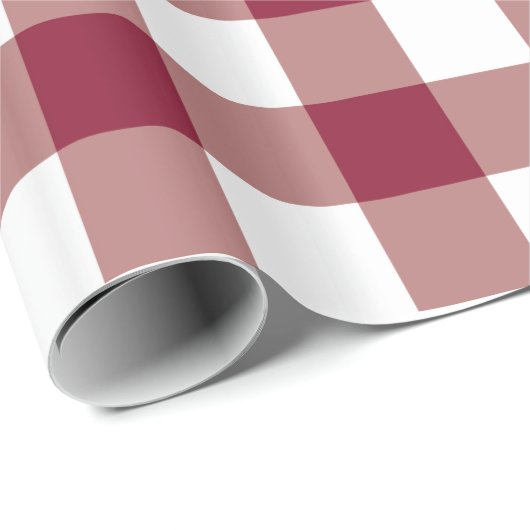 Maroon- en witpapier van Gingham Cadeaupapier (Rol Hoek)