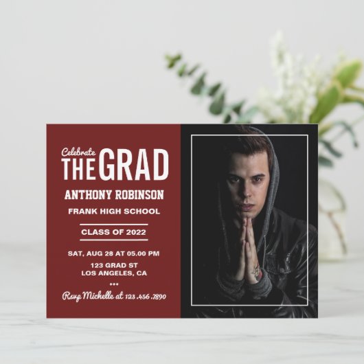 Maroon- en witscholingspartij kaart (Staand voorkant)