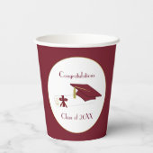Maroon- en witscholingspartij papieren bekers (Achterkant)