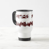 Maroon en Witte Cheerleader Travel Mug Reisbeker (Voorkant links)