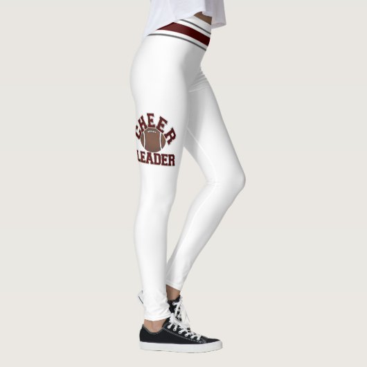 Maroon- en witte Cheerleaders personaliseren Leggi Leggings (Rechts)
