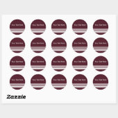 Maroon en witte strepen Sticker (Vel)