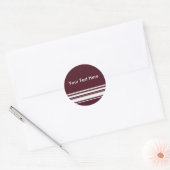 Maroon en witte strepen Sticker (Envelop)