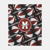 maroon en witte teamkleuren waar ik van hou fleece deken (Voorkant)