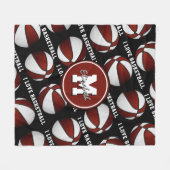 maroon en witte teamkleuren waar ik van hou fleece deken (Voorkant (Horizontaal))