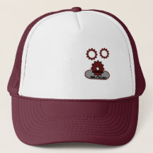 Maroon en witte Trucker Hoed, Koel Mechanisch Tand