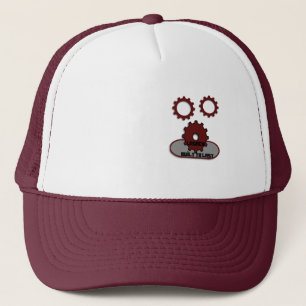 Maroon en witte Trucker Hoed, Koel Mechanisch Tand Pet