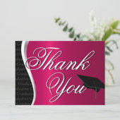 Maroon en zwart Afstuderen Hartelijk dank Bedankkaart (Staand voorkant)