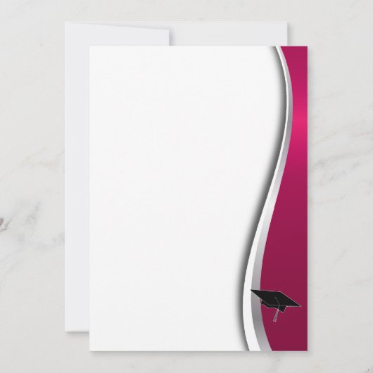 Maroon en zwart Afstuderen Hartelijk dank Bedankkaart (Achterkant)