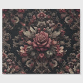 Maroon en zwart cadeaupapier (Vlak)