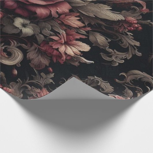 Maroon en zwart cadeaupapier (Hoek)