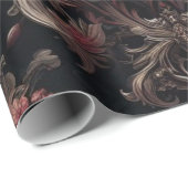 Maroon en zwart cadeaupapier (Rol Hoek)