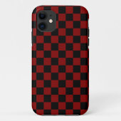 Maroon en zwart geruit Case-Mate iPhone case (Achterkant)