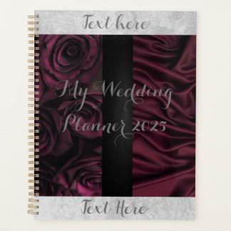 Maroon en zwart Roos bruiloft planner