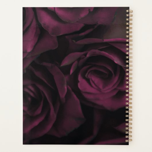 Maroon en zwart Roos bruiloft planner (Achterkant)