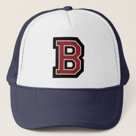 Maroon en zwarte letter "B" Trucker Hat Trucker Pet