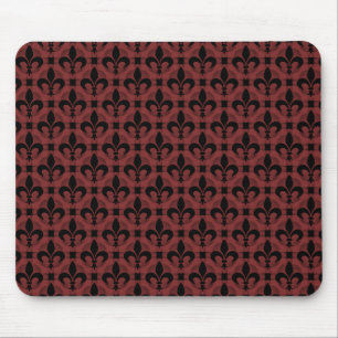 Maroon Fancy Fleur de lis Mousepad Muismat