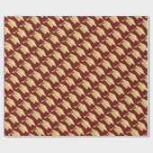 Maroon Faux Gold Foil Afstuderen Pet Patroon Cadeaupapier (Vlak)