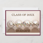 Maroon Felicitaties Afstuderen Afstuderen Balloon Kaart (Voorkant)