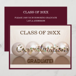 Maroon Felicitaties Afstuderen Afstuderen Balloon Kaart