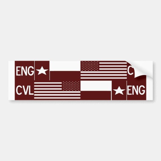 Maroon Flags Sticker voor civiel ingenieur (Voorkant)