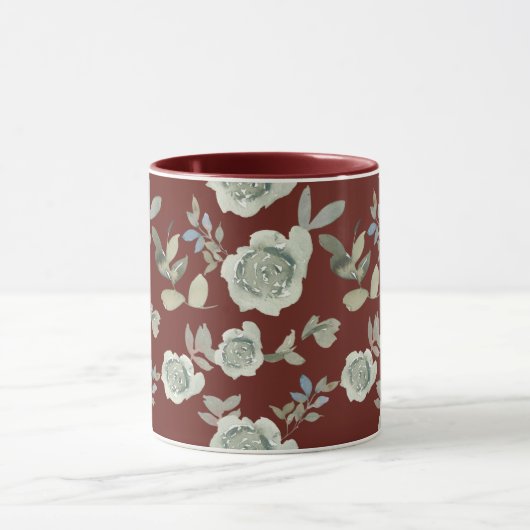 Maroon Floral Mok (Midden)