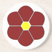 Maroon Flower Design Zandsteen Onderzetter (Voorkant)