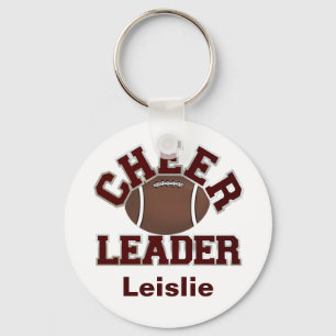 Maroon Football Cheerleader Sleutelhanger