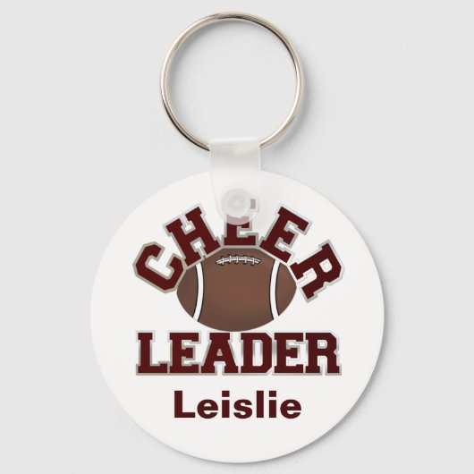 Maroon Football Cheerleader Sleutelhanger (Voorkant)