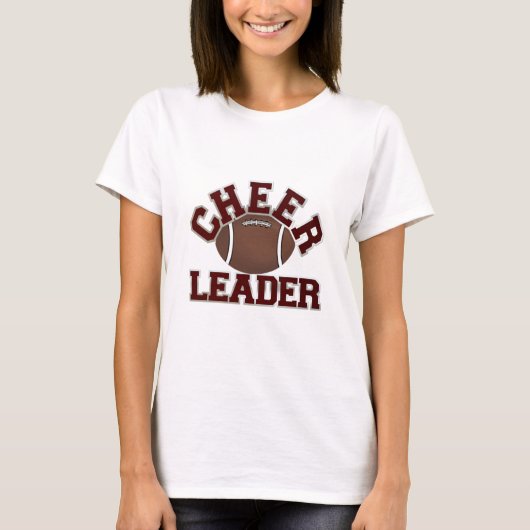 Maroon Football Cheerleader T-Shirt (Voorkant)