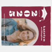 Maroon Foto Afstuderen Fleece Deken (Voorkant (Horizontaal))