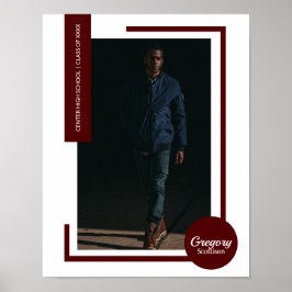 Maroon Foto Modern Afstuderen Poster