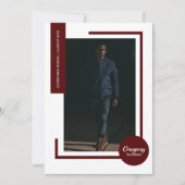 Maroon Foto Ultra Modern Foto Afstuderen Uitnodige (Voorkant)