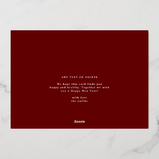 Maroon Fotolijsten Collage Moderne Vreugdevolle Mo Folie Feestdagenkaart (Achterkant)