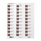 Maroon gebogen Lijst foto Afstuderen label (Full Sheet)