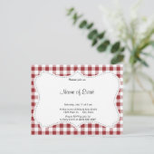 Maroon Gecontroleerd Patroon Uitnodiging Briefkaart (Staand voorkant)