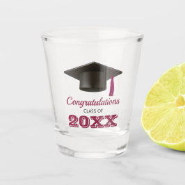 Maroon Gefeliciteerd College Afstuderen Favors Shot Glas