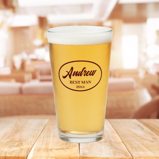 Maroon gestileerde naam bruiloft beste man glas