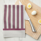 Maroon Gestreepte Keuken Handdoeken (Quarter Fold)
