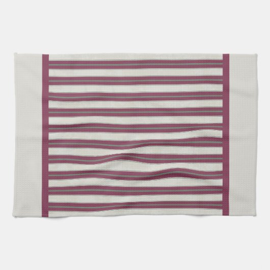 Maroon Gestreepte Keuken Handdoeken (Horizontaal)