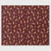 Maroon Gingerbread Heren & Candy Cane Christmas Wr Cadeaupapier (Vlak)