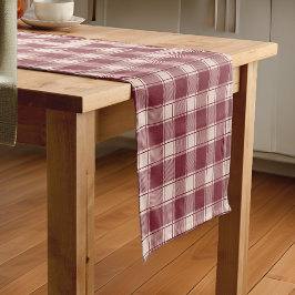 Maroon Gingham Herfst Autumn Korte Tafelloper