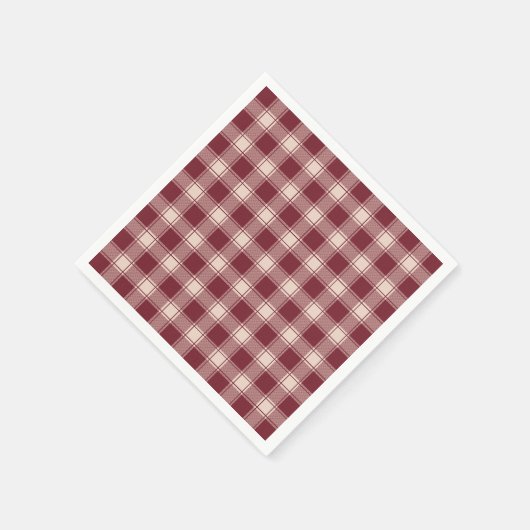 Maroon Gingham Herfst Autumn Servet (Hoek)
